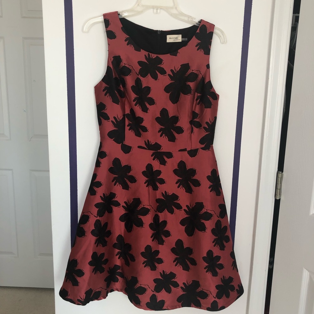 Abstract Floral Cocktail Dress